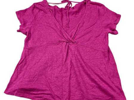 Purple Top Short Sleeve By Maeve, Size: L Online Hot Sale