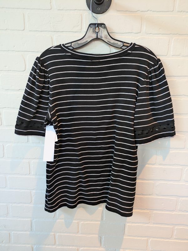 Black & White Top Short Sleeve Anne Klein, Size M Hot on Sale