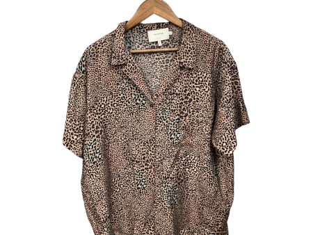 Animal Print Blouse Short Sleeve Cma, Size Xl Fashion