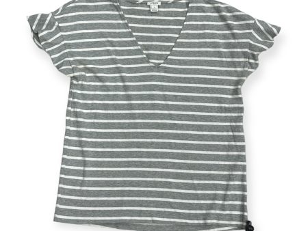 Grey & White Top Short Sleeve J. Crew, Size M Supply