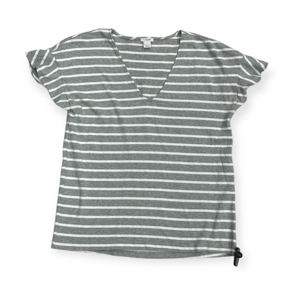 Grey & White Top Short Sleeve J. Crew, Size M Supply