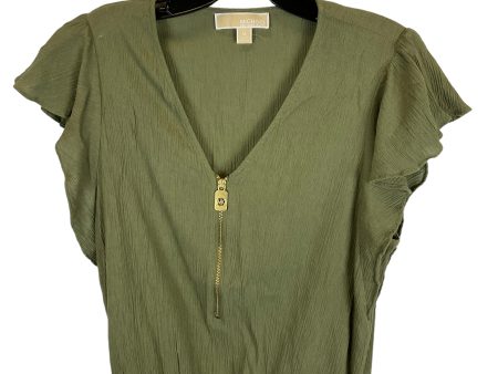 Green Top Short Sleeve Michael By Michael Kors, Size M Hot on Sale