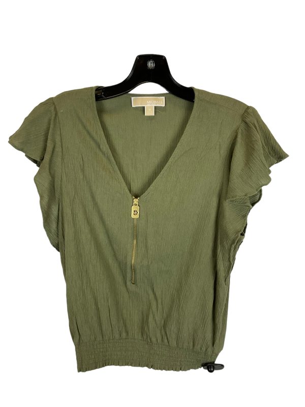 Green Top Short Sleeve Michael By Michael Kors, Size M Hot on Sale